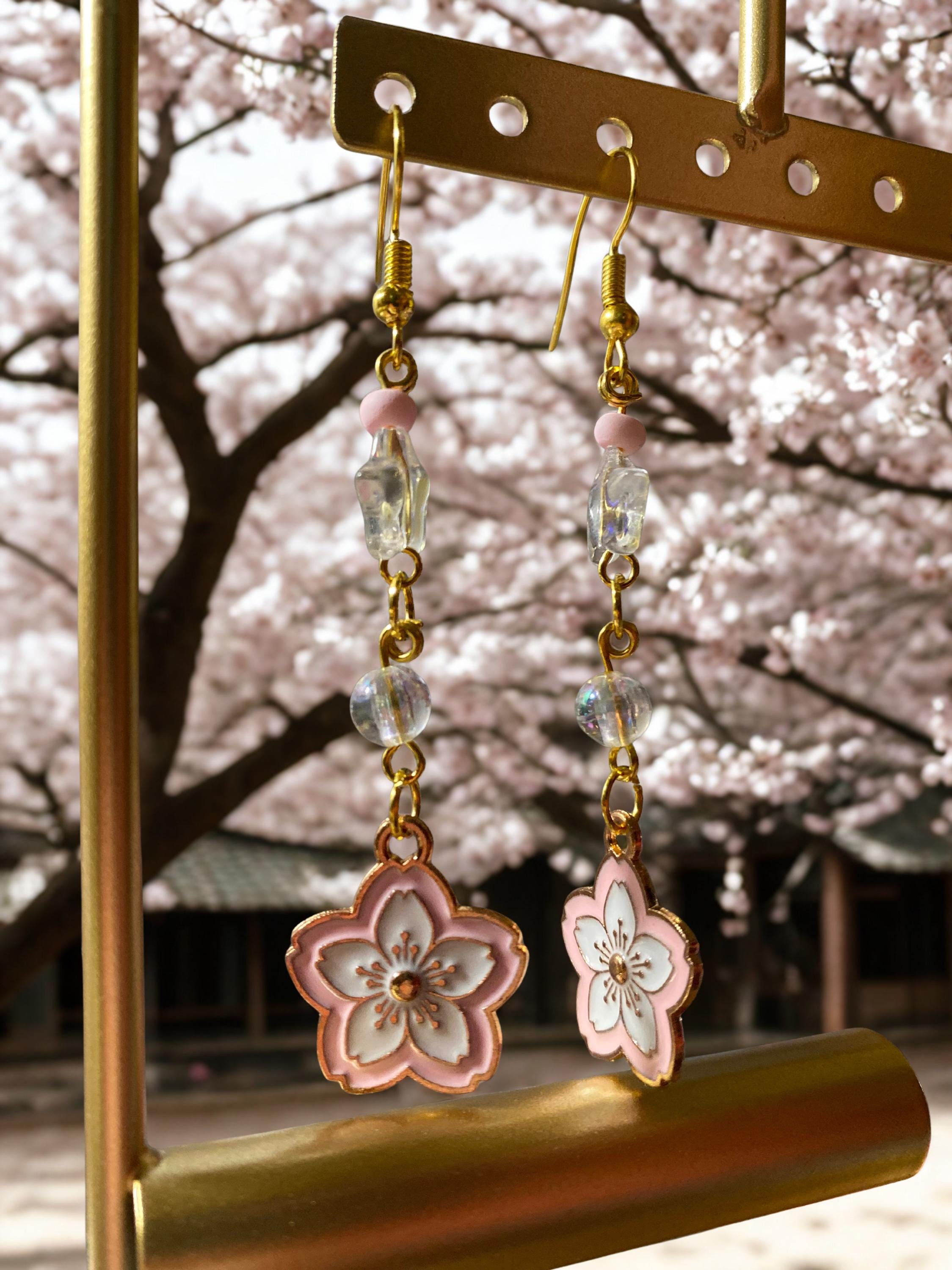 Sakura Blossom Dangle Earrings