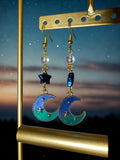 Celestial Moon & Star Dangle Earrings
