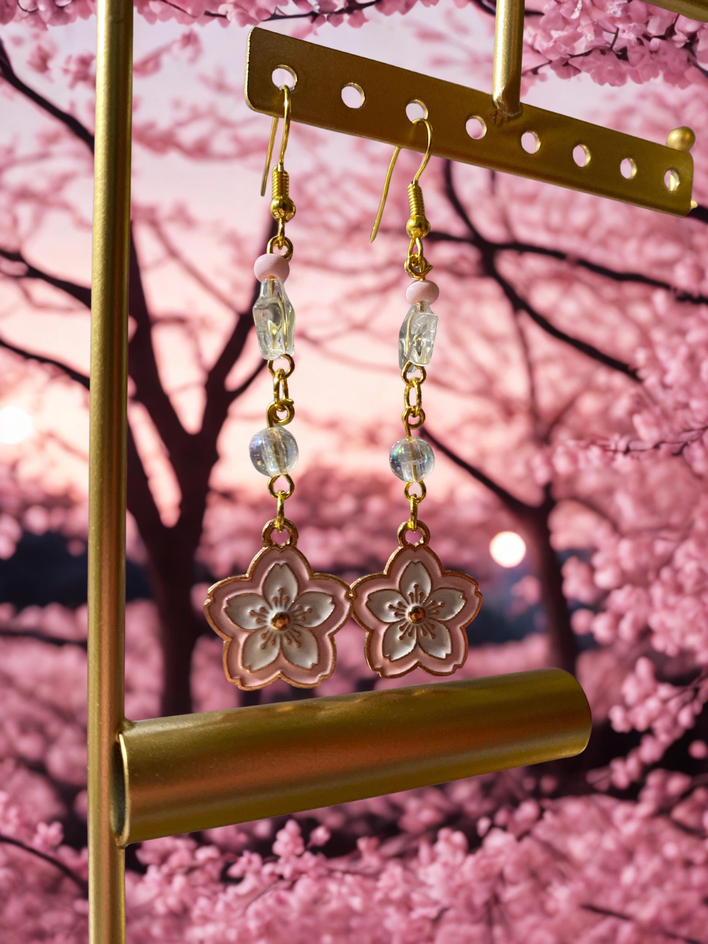 Sakura Blossom Dangle Earrings