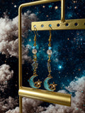 Celestial Moon & Star Dangle Earrings