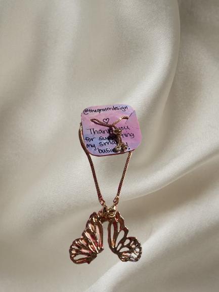 Golden Butterfly Charm Bracelet